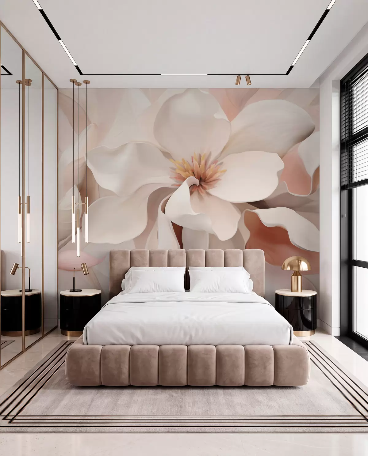 murales de pared Pétalos color melocotón w05985