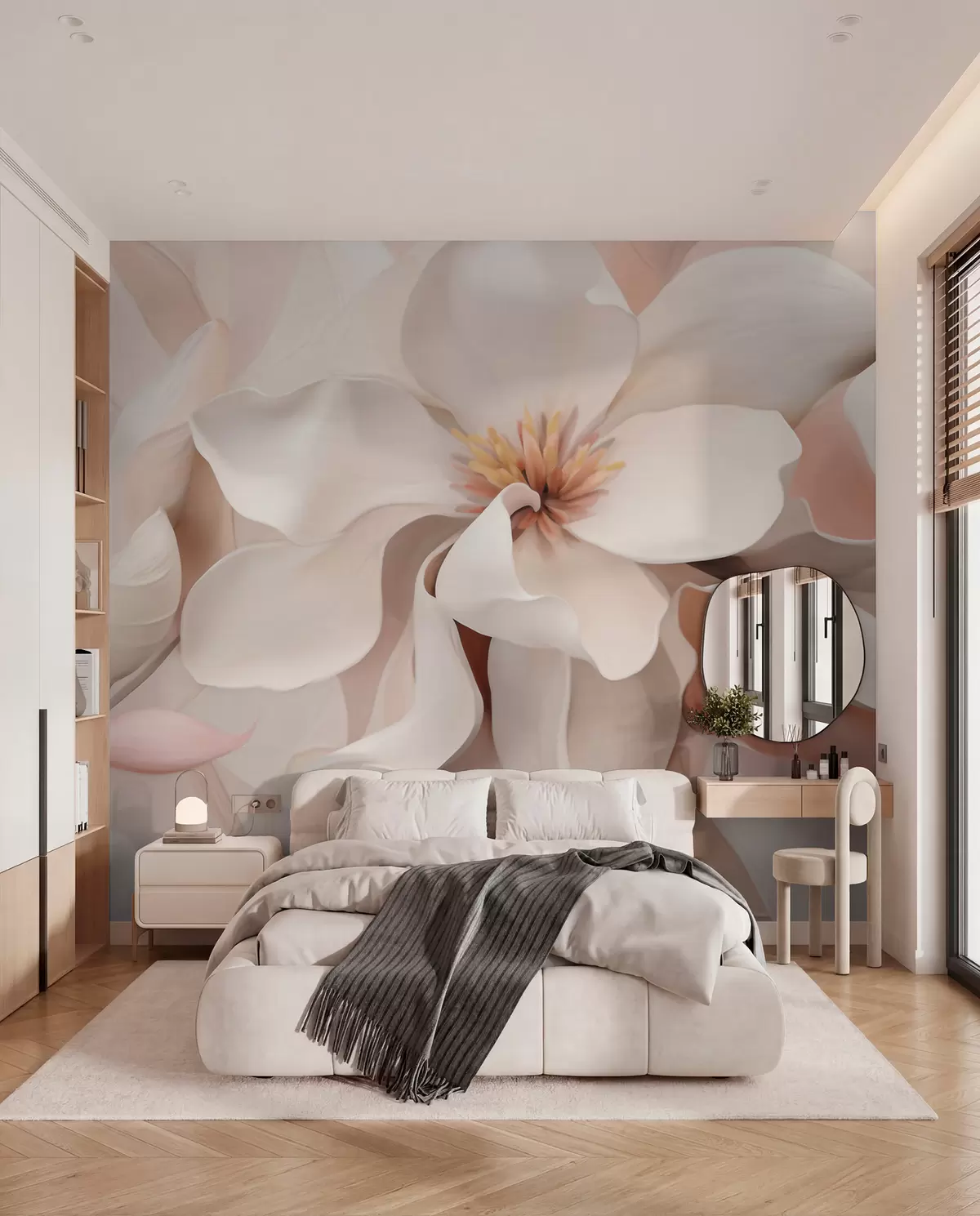 murales de pared Pétalos color melocotón w05985