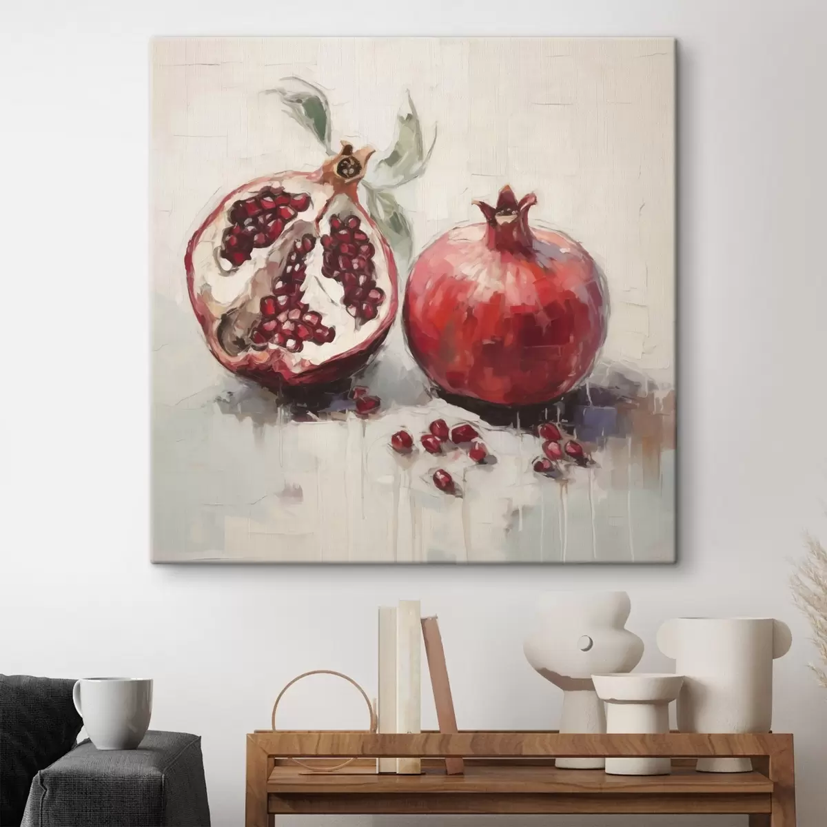 murales de pared Granadas maduras, pintura de imitación s50981