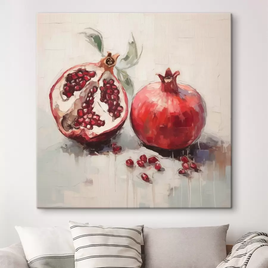murales de pared Granadas maduras, pintura de imitación s50981