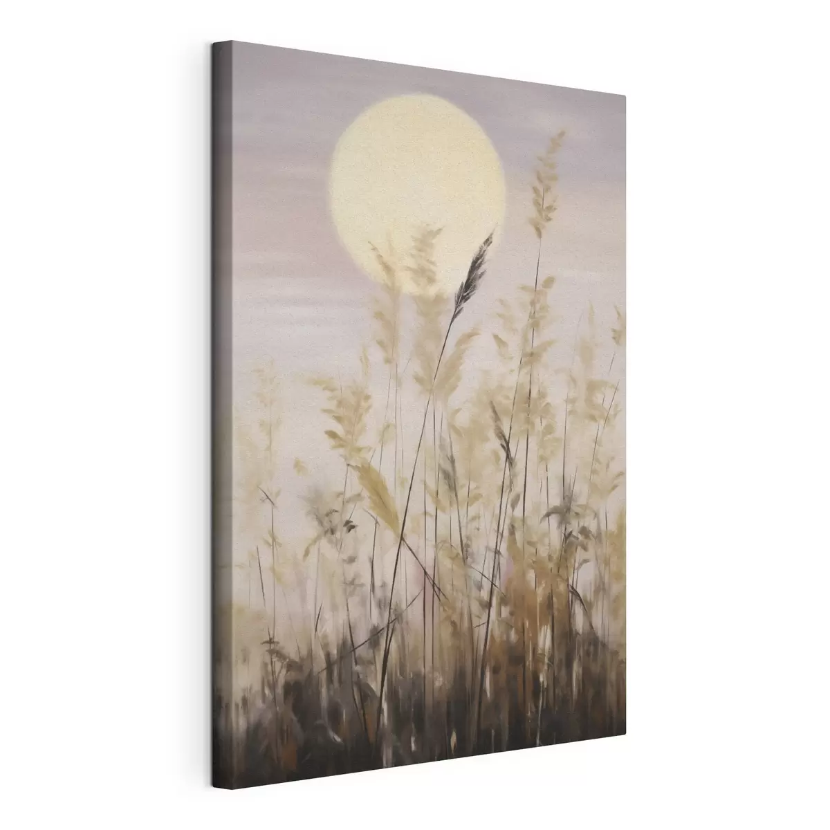 murales de pared Hierbas abstractas con la luna de fondo, imitación de un cuadro s50985