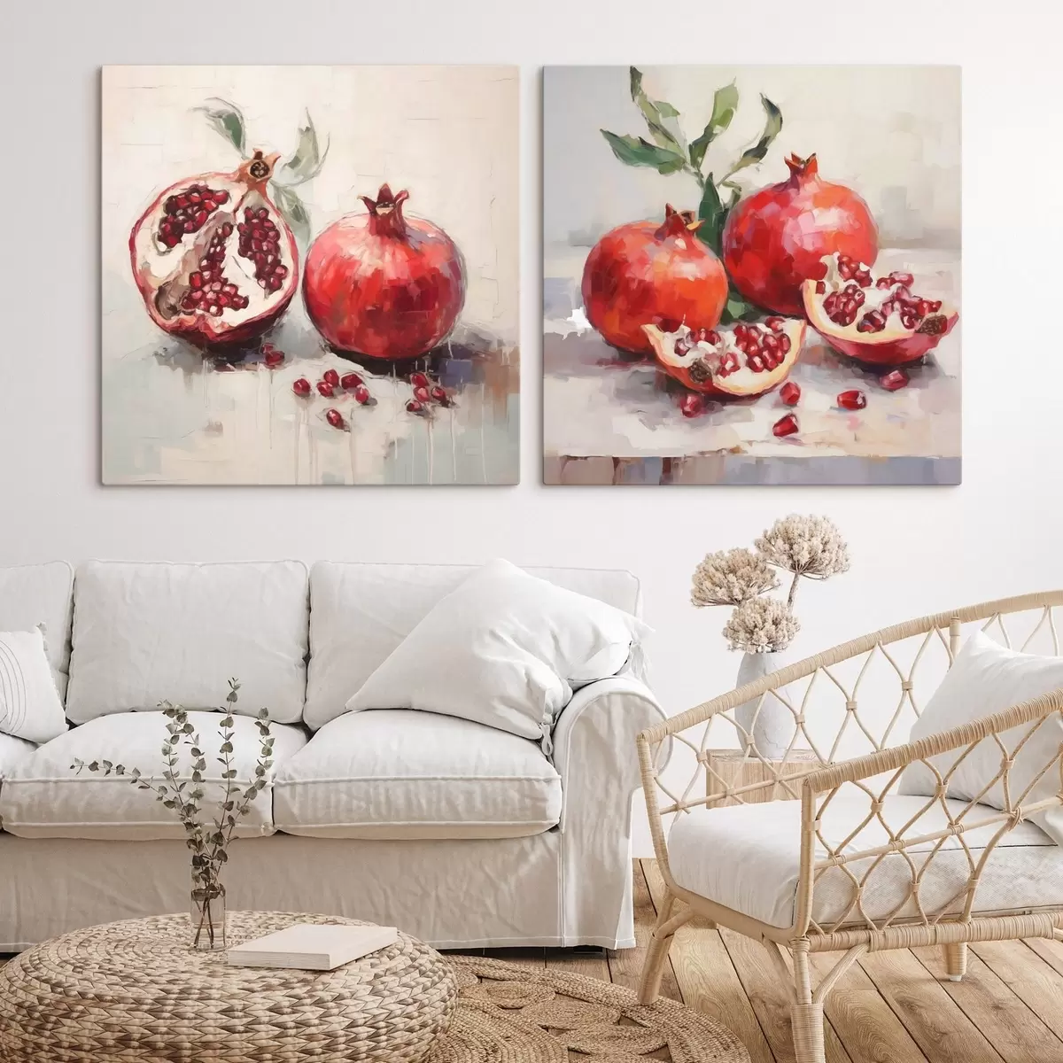 murales de pared Granadas maduras, pintura de imitación m31060