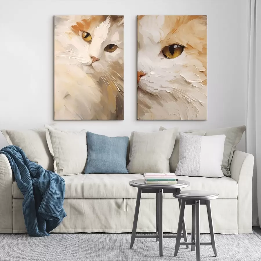 murales de pared Gato, pintura de imitación m31063