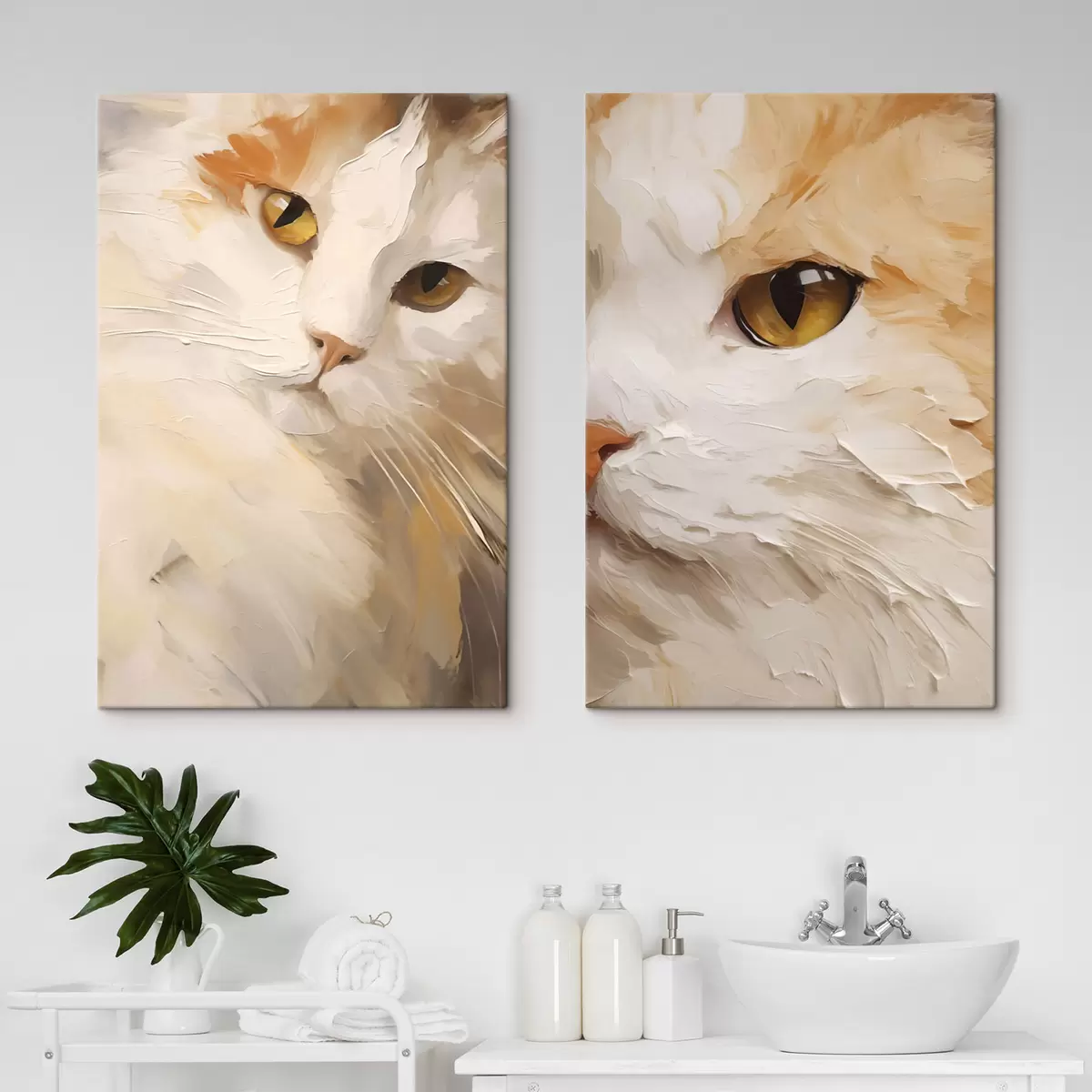 murales de pared Gato, pintura de imitación m31063
