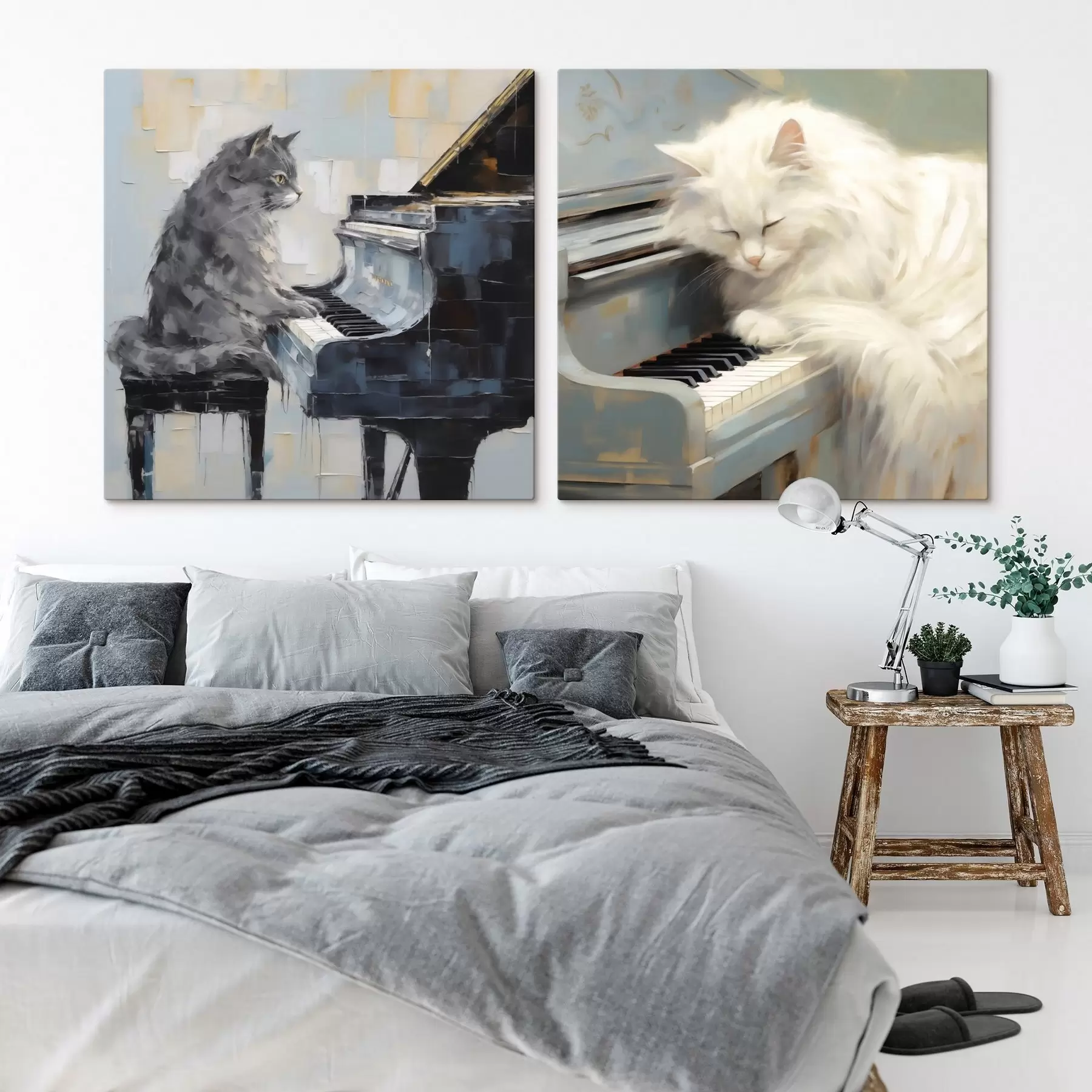 murales de pared Gatos al piano m31064