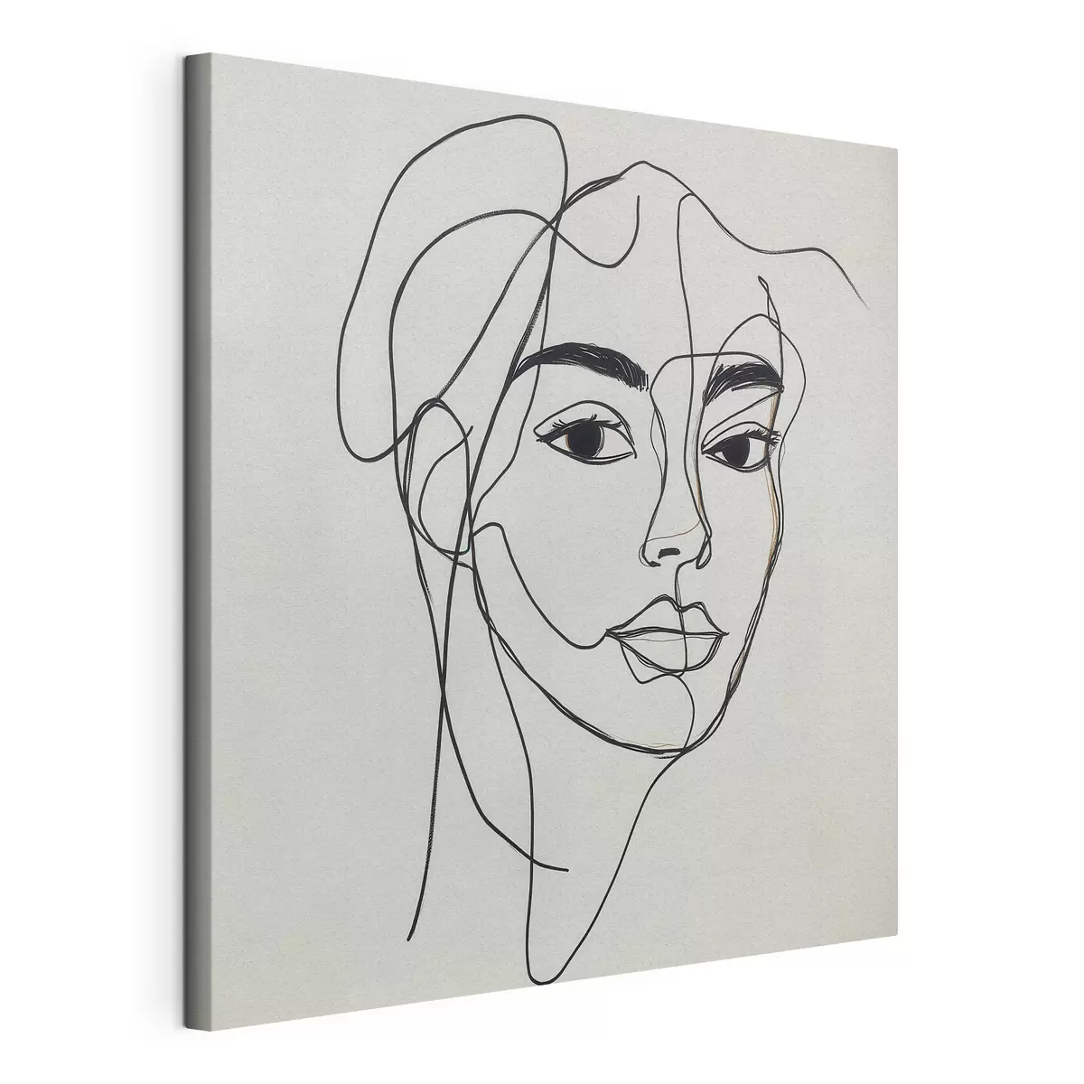 murales de pared Retrato lineal de un rostro s51001
