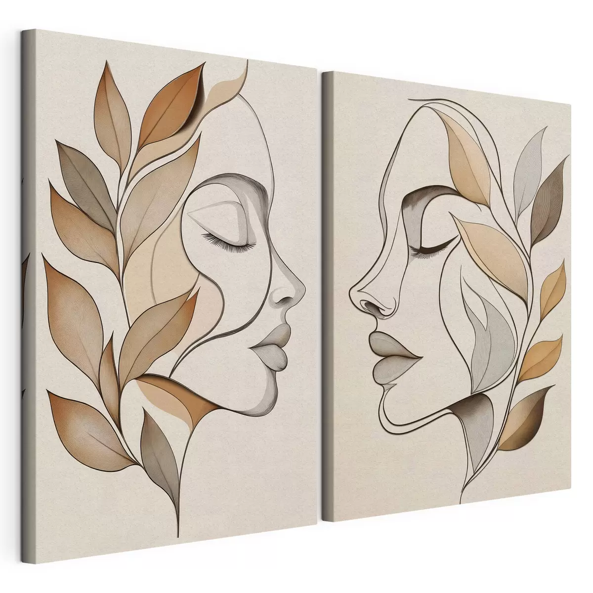 murales de pared Siluetas femeninas con hojas m31067