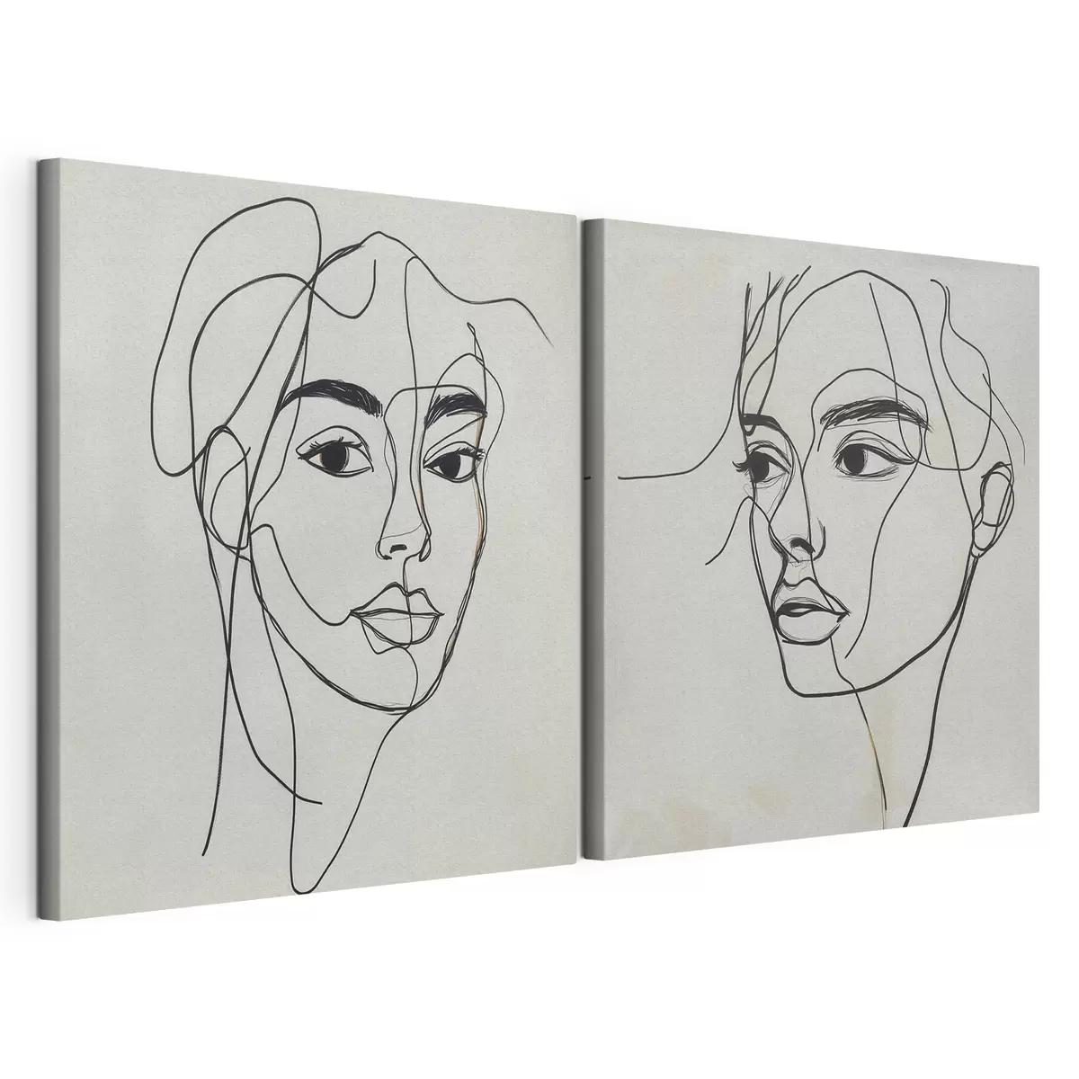 murales de pared Rostros abstractos lineales m31069