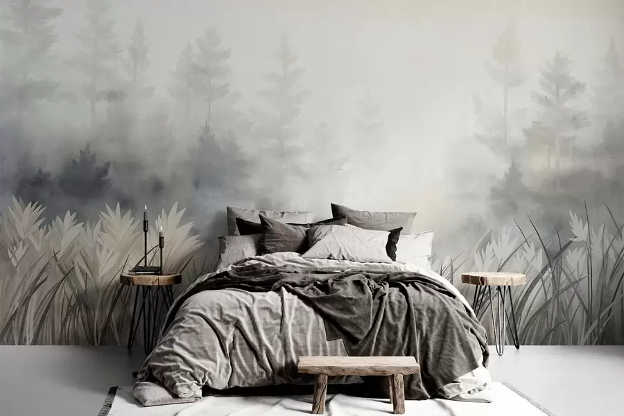 murales de pared Silencio del bosque · Beige w10082
