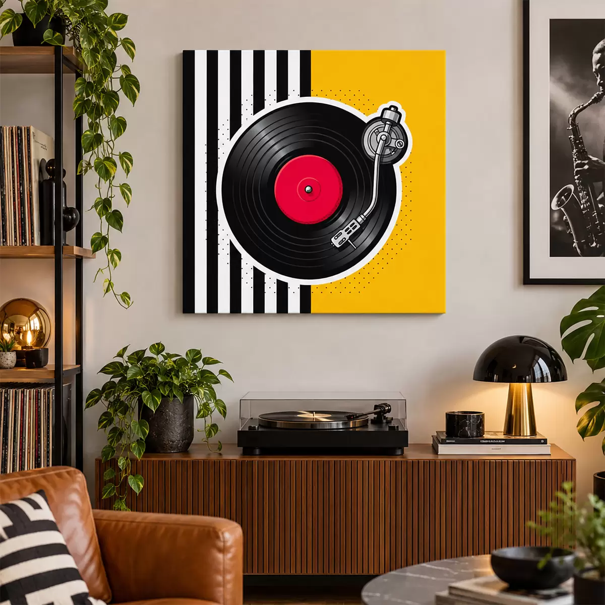 murales de pared El encanto del vinilo para canciones nostálgicas s50789