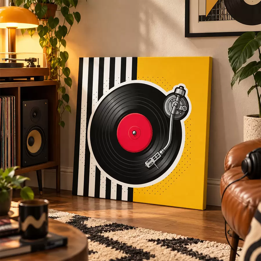 murales de pared El encanto del vinilo para canciones nostálgicas s50789