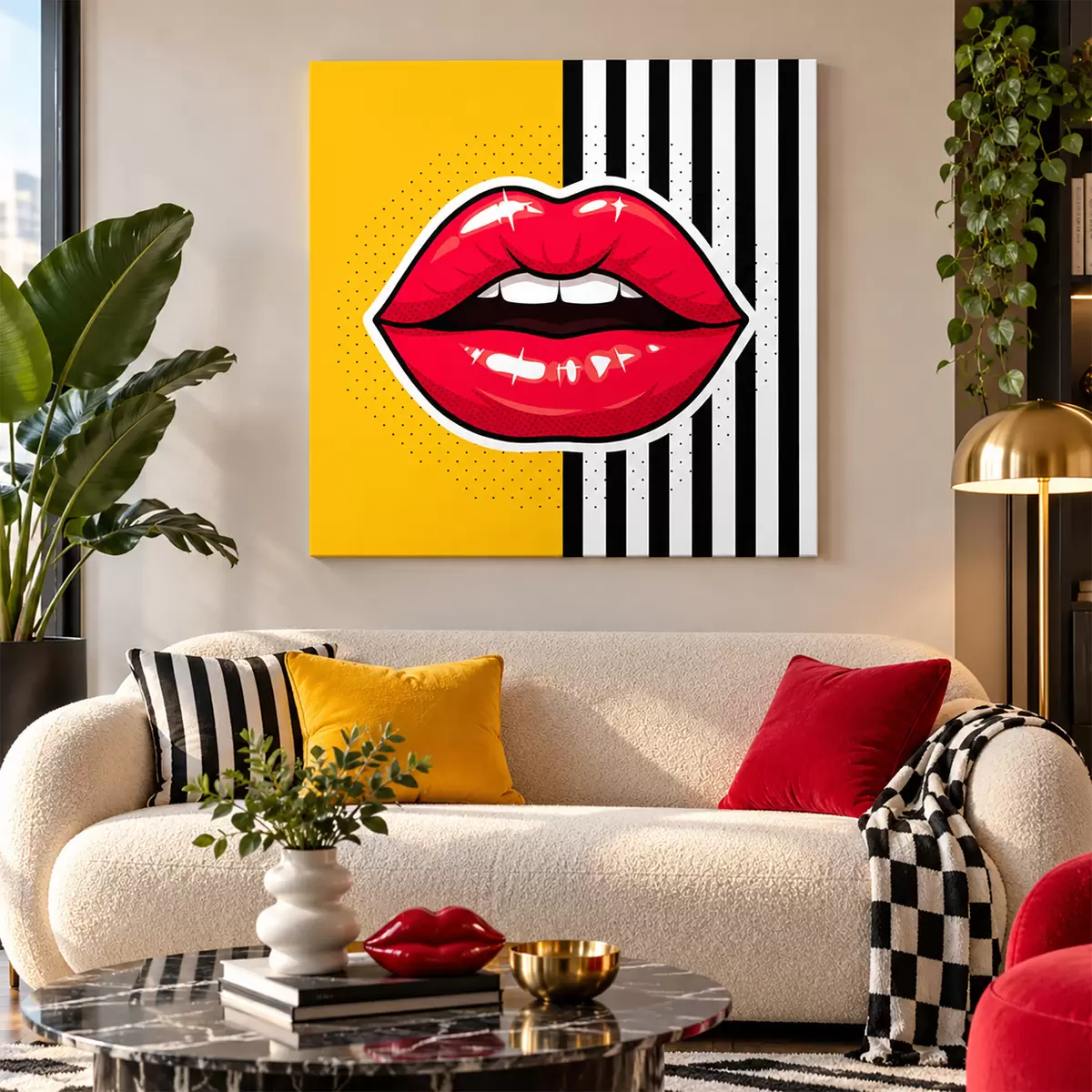 murales de pared Labios llamativos, una declaración de estilo vibrante s50790