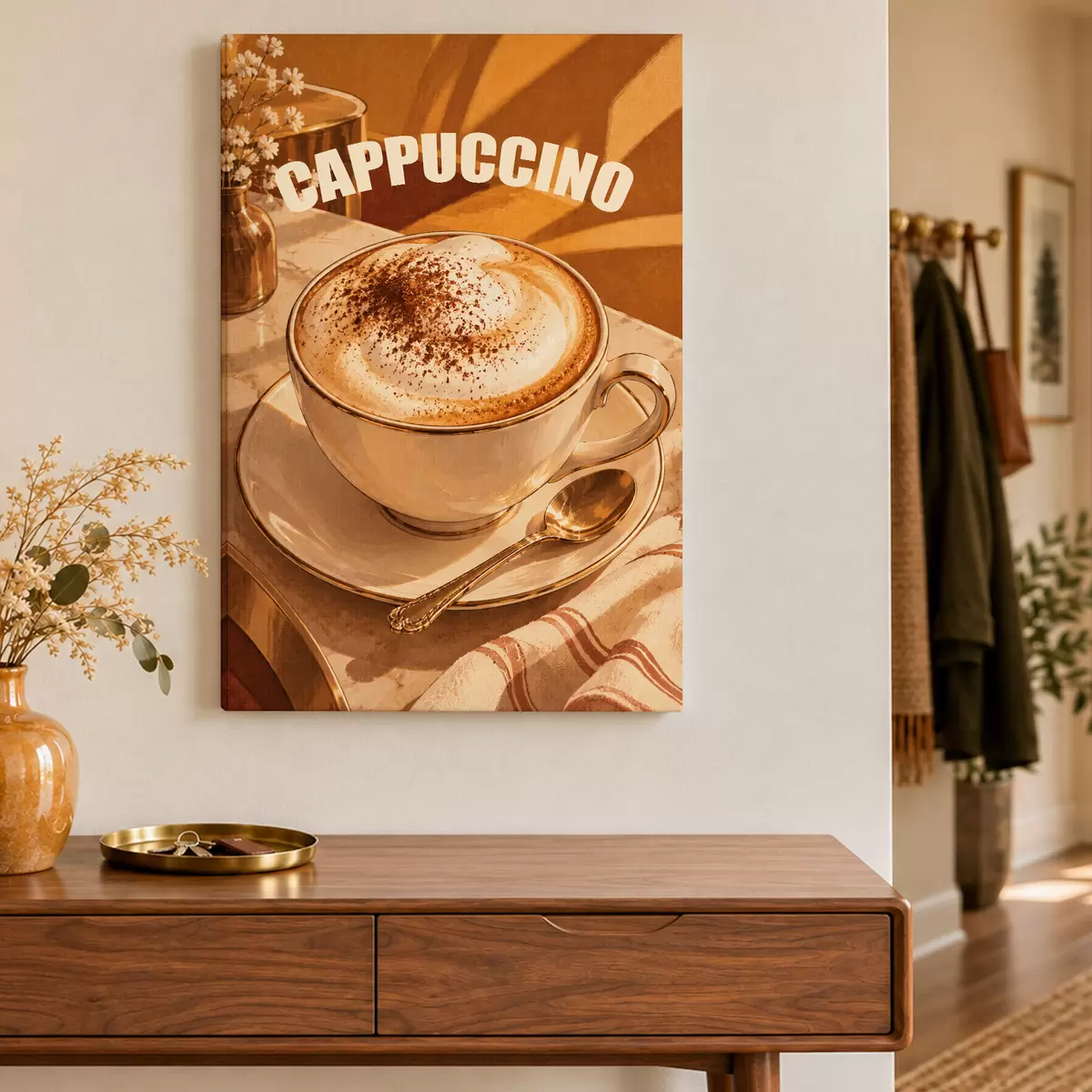 murales de pared Un delicioso capuchino para alegrarte el día s50874