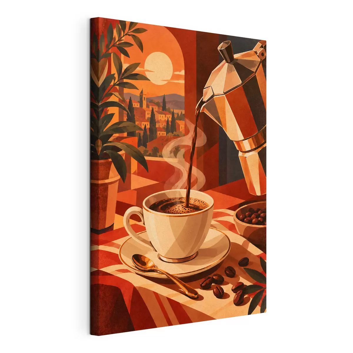 murales de pared Café caliente en un ambiente acogedor s50877