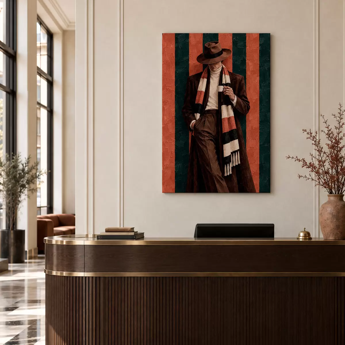 murales de pared Elegancia con estilo en un entorno lleno de vida s50884