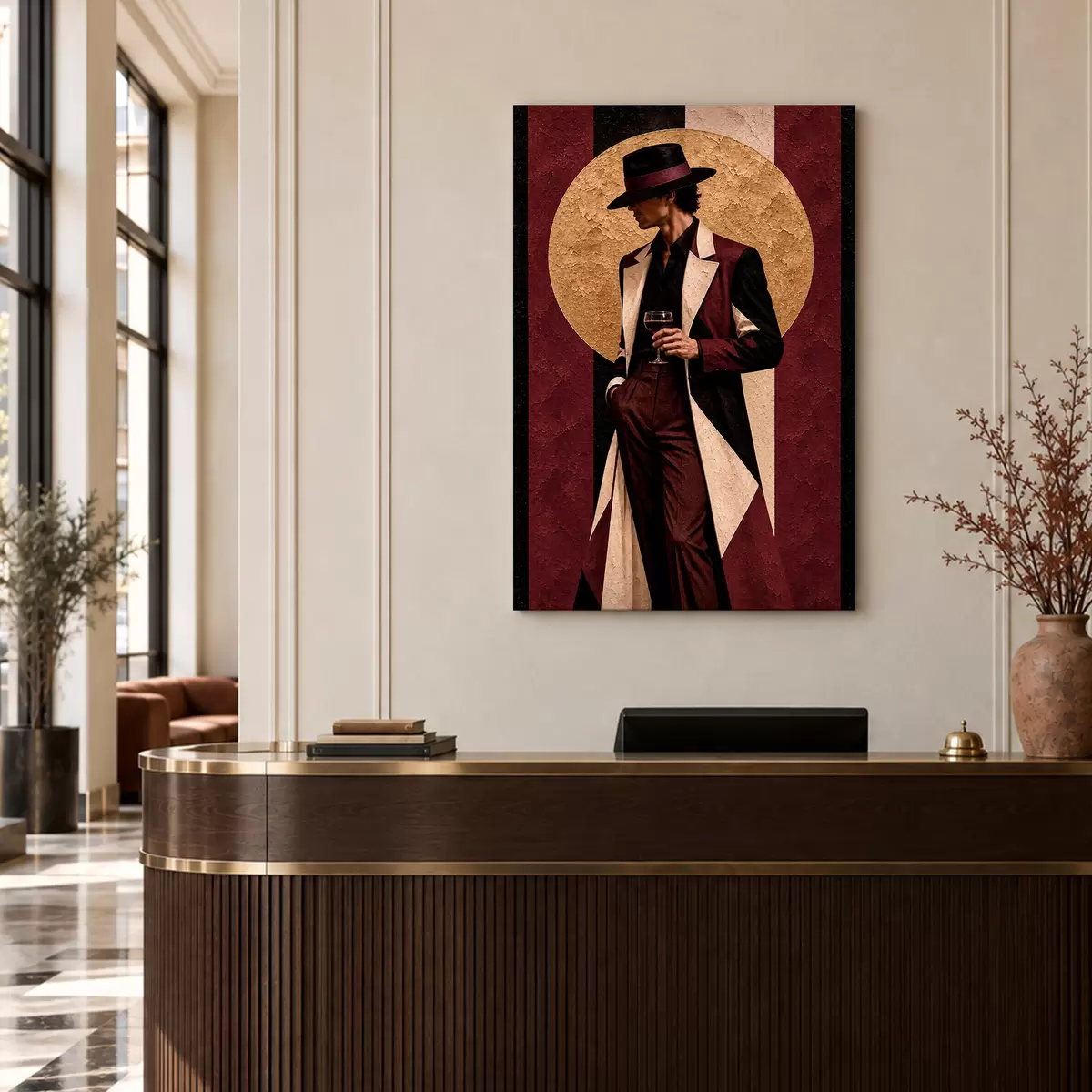 murales de pared Un estilo elegante acompañado de una bebida sofisticada s50886