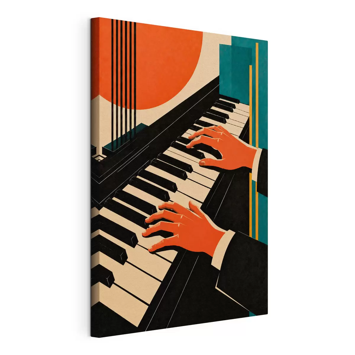 murales de pared Manos que bailan sobre las teclas del piano s50922