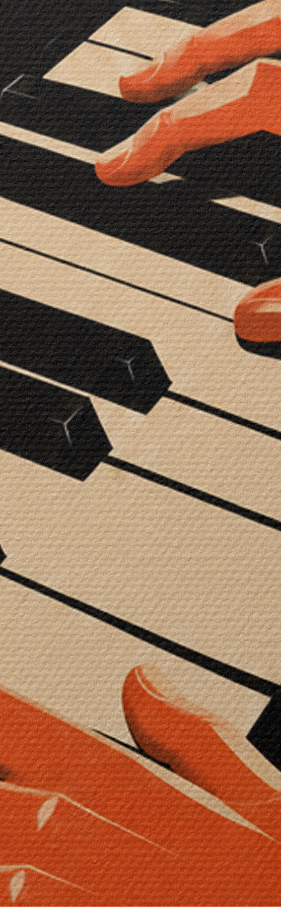 murales de pared Manos que bailan sobre las teclas del piano s50922