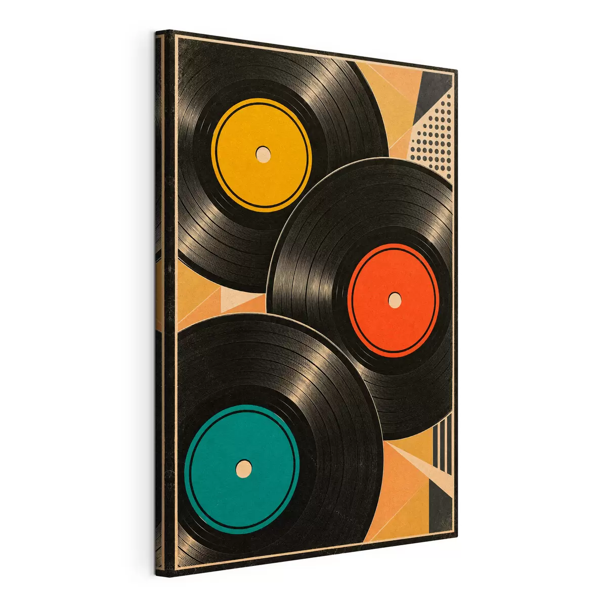 murales de pared Un toque retro con discos de vinilo de colores s50923