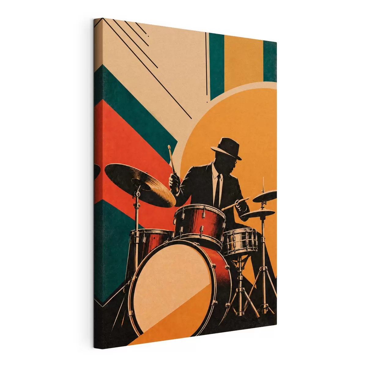 murales de pared Ritmos de jazz en colores vivos s50928