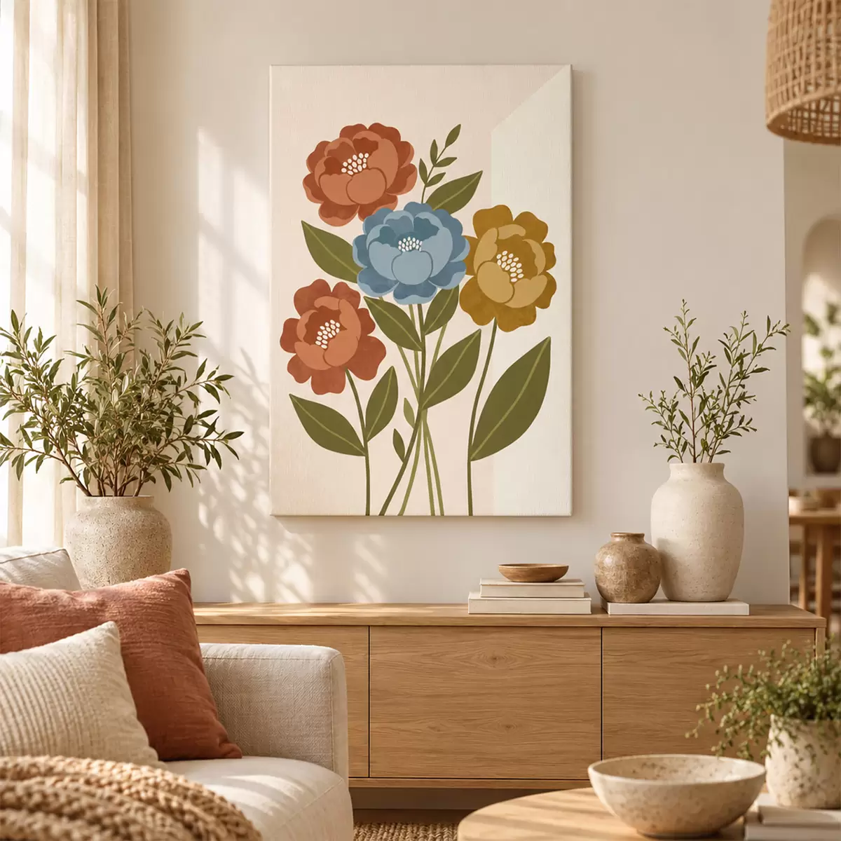 murales de pared Flores vibrantes en suaves tonos pastel s50730