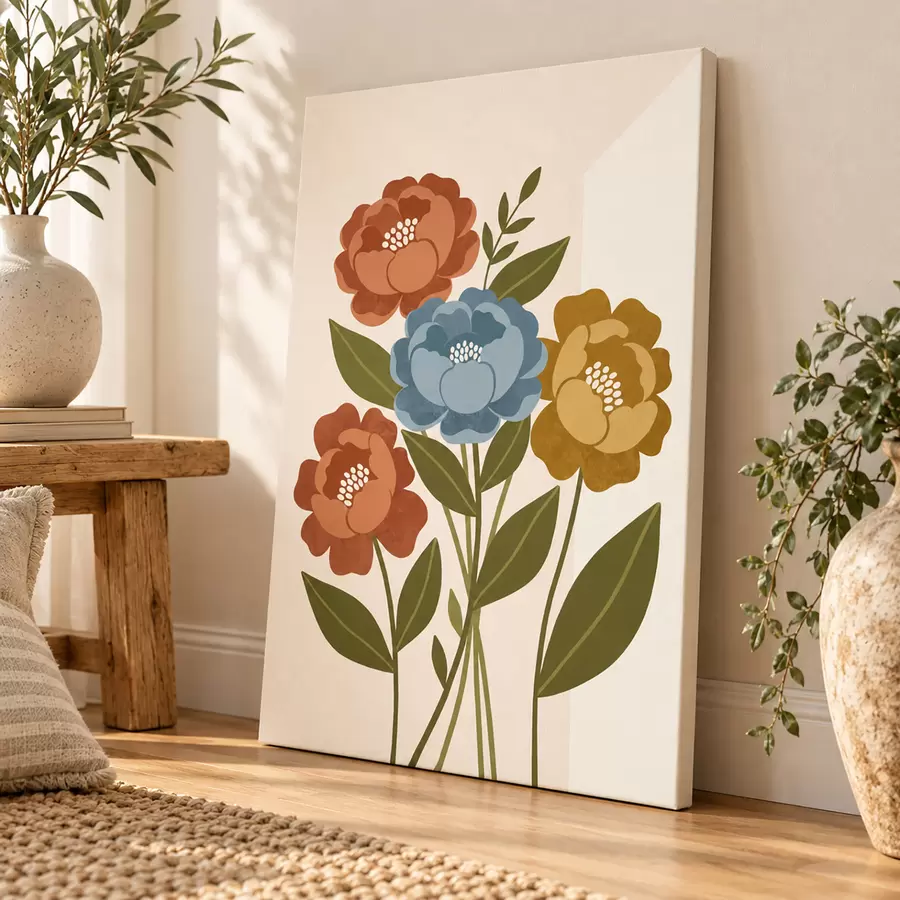murales de pared Flores vibrantes en suaves tonos pastel s50730