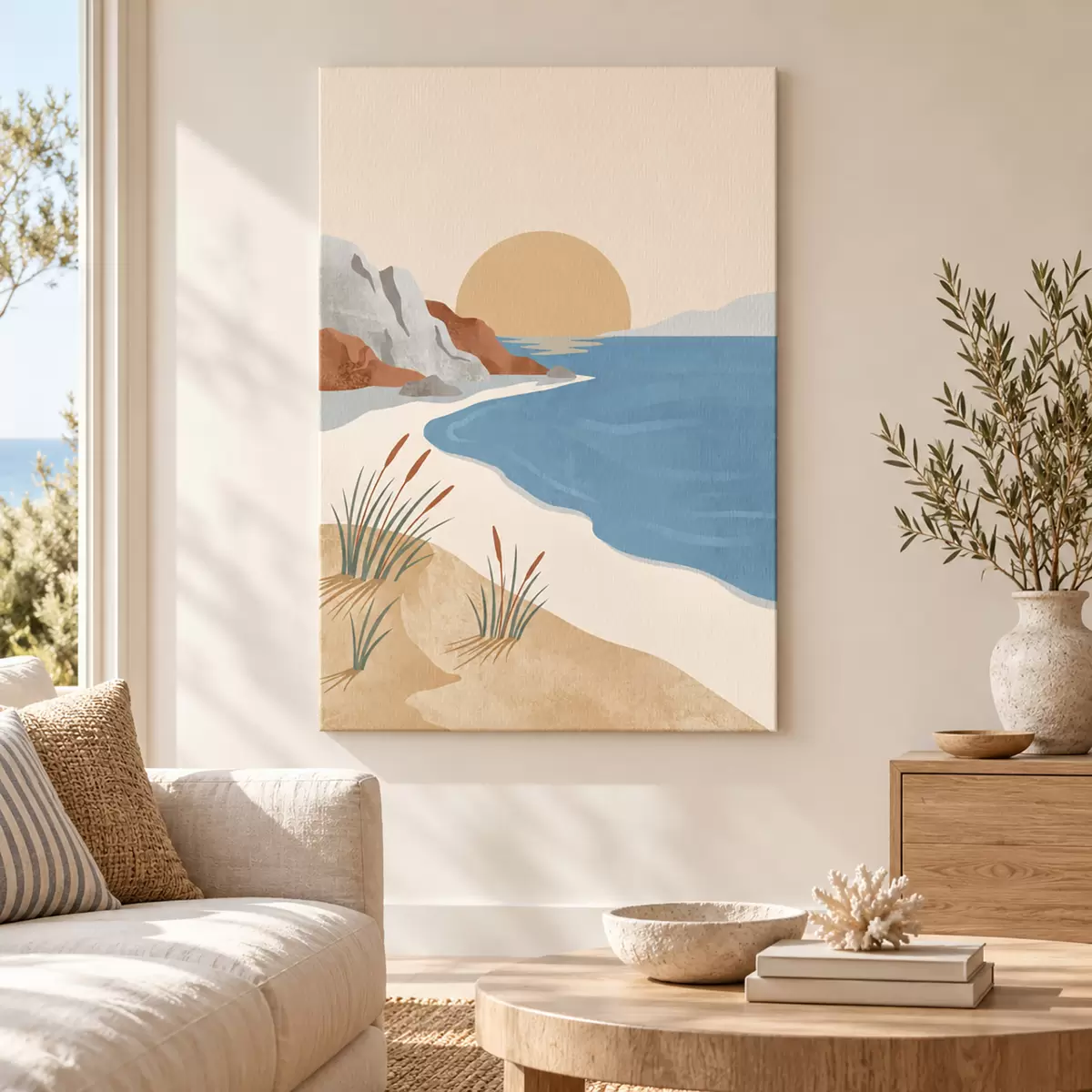murales de pared Playa serena al atardecer: tranquilidad s50731