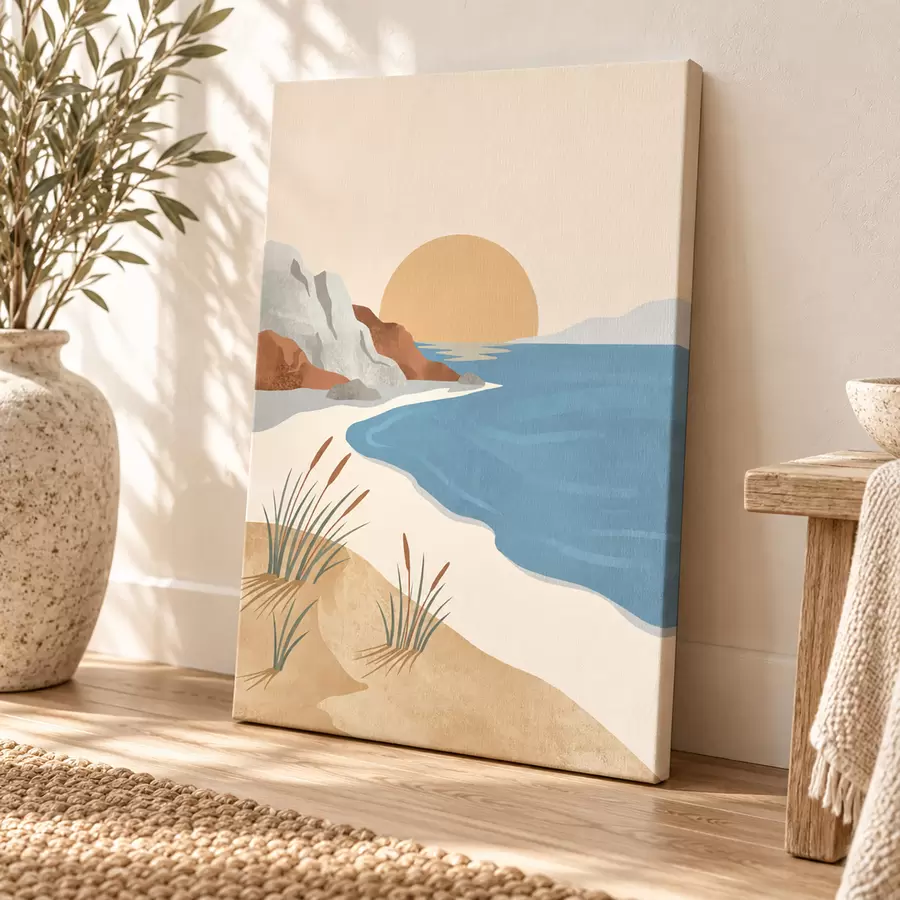 murales de pared Playa serena al atardecer: tranquilidad s50731