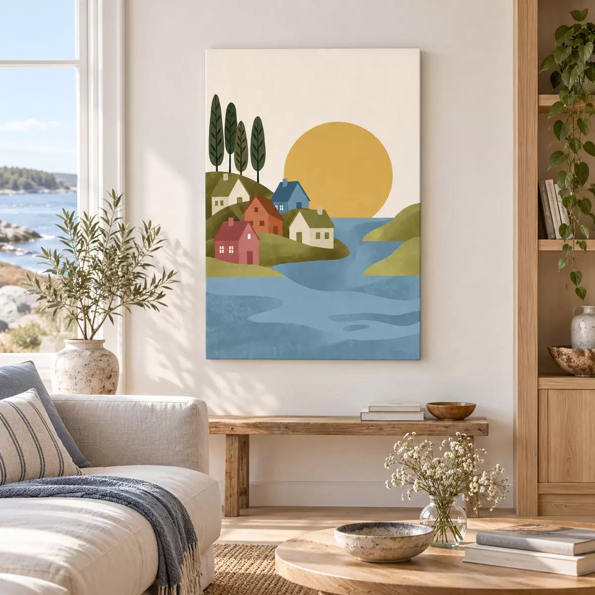 murales de pared Casas con encanto junto a las tranquilas aguas s50734