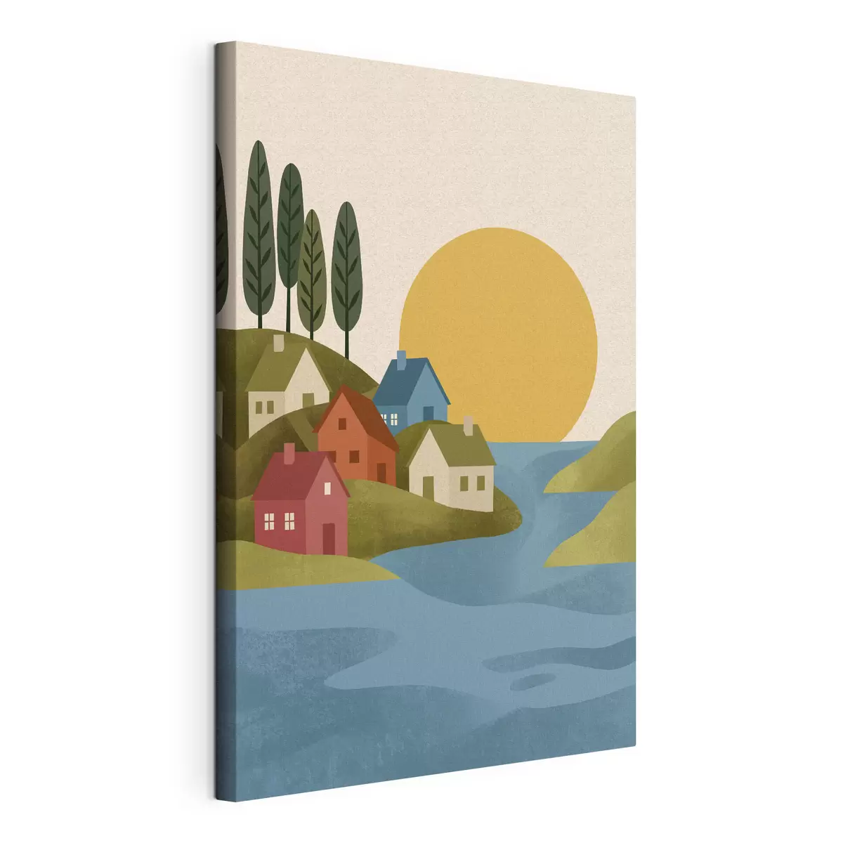 murales de pared Casas con encanto junto a las tranquilas aguas s50734