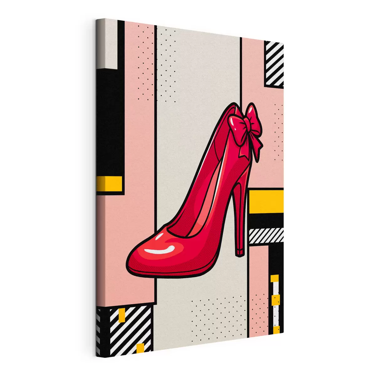 murales de pared Elegante zapato de tacón rojo con un lazo divertido s50785