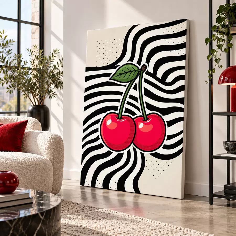 murales de pared Cerezas alegres sobre un fondo elegante s50787