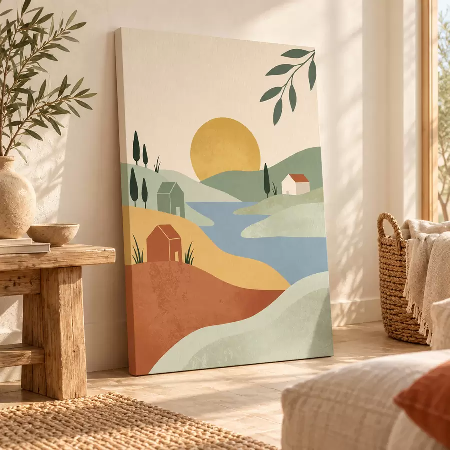 murales de pared Paisaje sereno con colores suaves s50729
