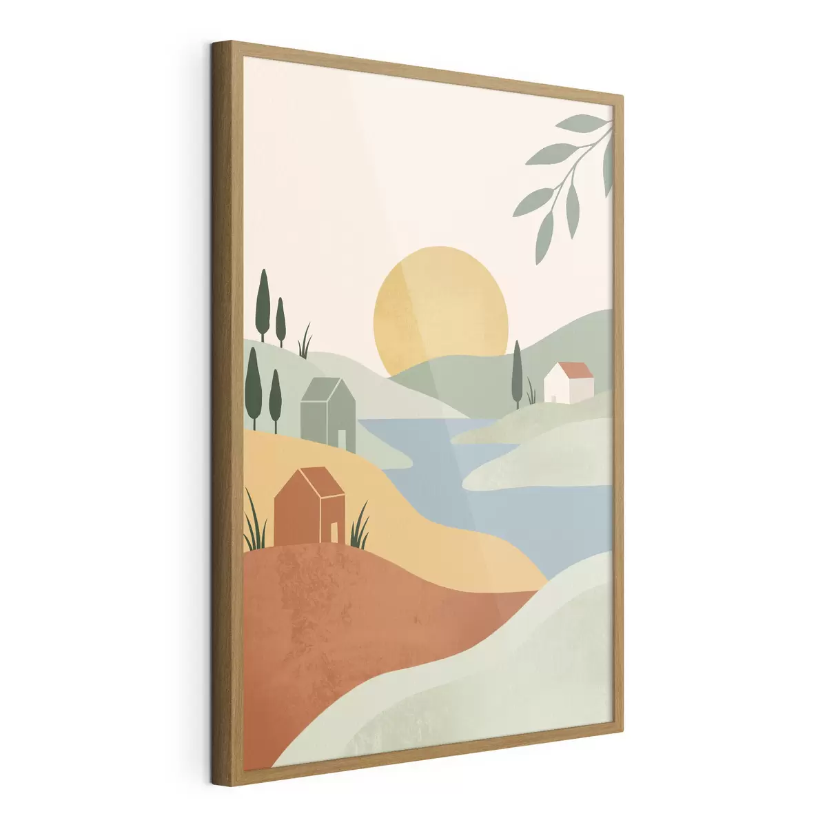 Poster Paisaje tranquilo bañado por el resplandor del atardecer f50729
