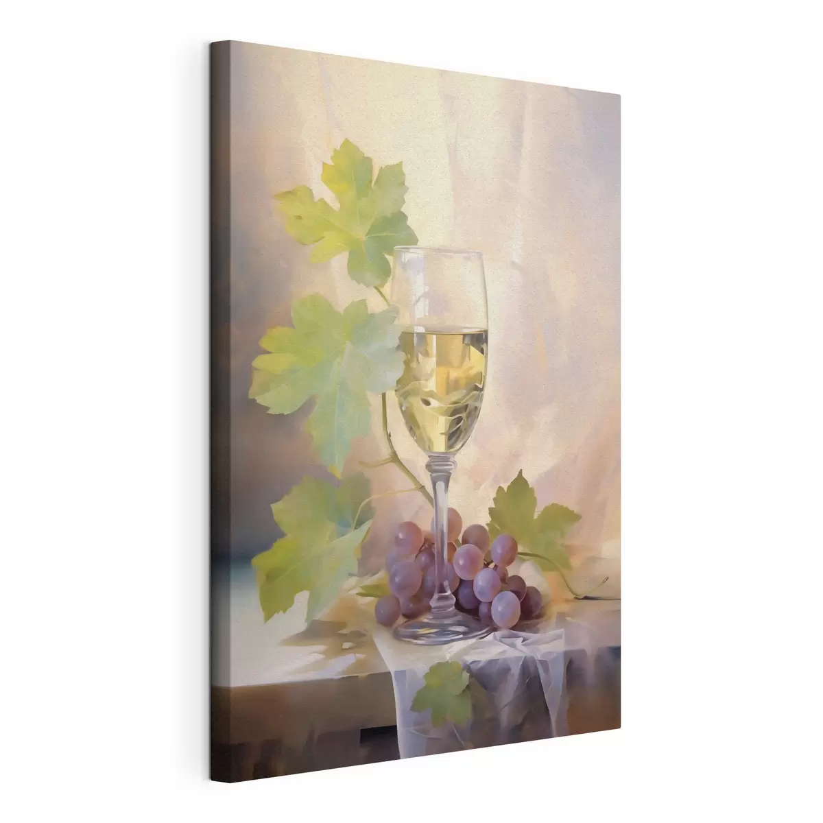 murales de pared Una copa de vino y uvas, pintura de imitación s51123