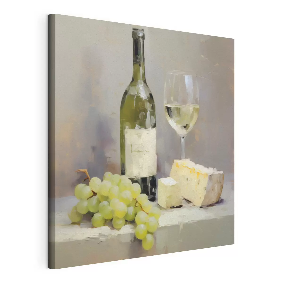 murales de pared Una botella de vino y unas uvas, una imitación de un cuadro s51135