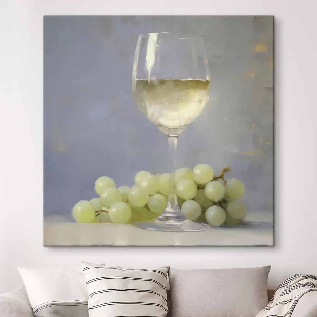murales de pared Una copa de vino y unas uvas, una imitación de un cuadro s51136