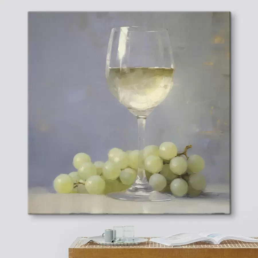 murales de pared Una copa de vino y unas uvas, una imitación de un cuadro s51136