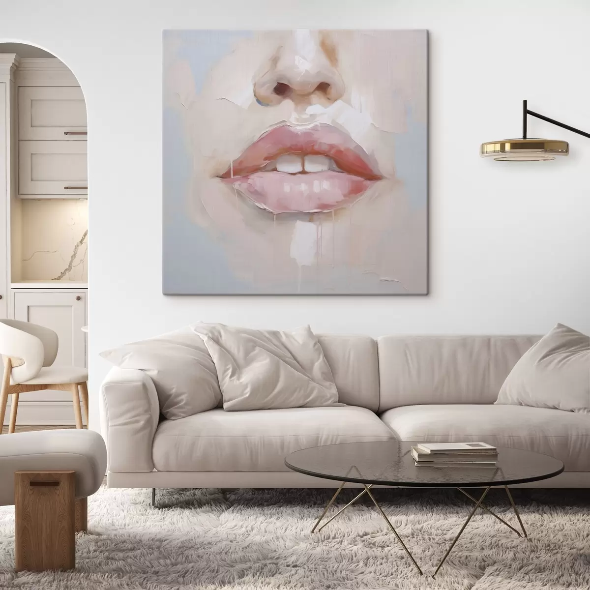 murales de pared Labios, imitación de un cuadro s51138