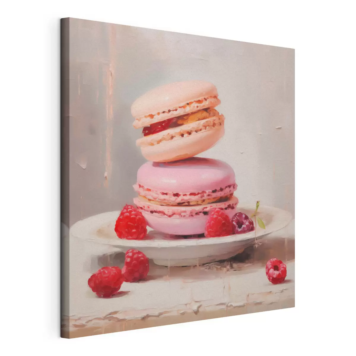 murales de pared Macarrones en un plato, al estilo de un cuadro s51143