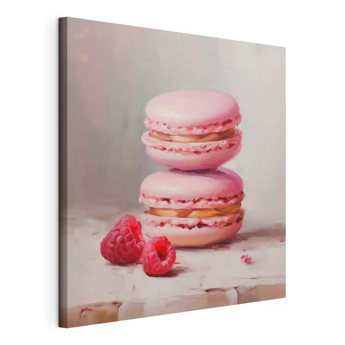 murales de pared Macarrones y frambuesas, imitación de un cuadro s51144