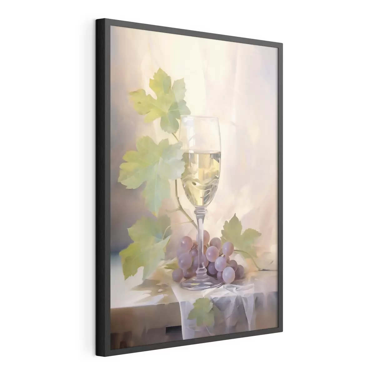 Poster Una copa de vino y uvas, pintura de imitación f51123