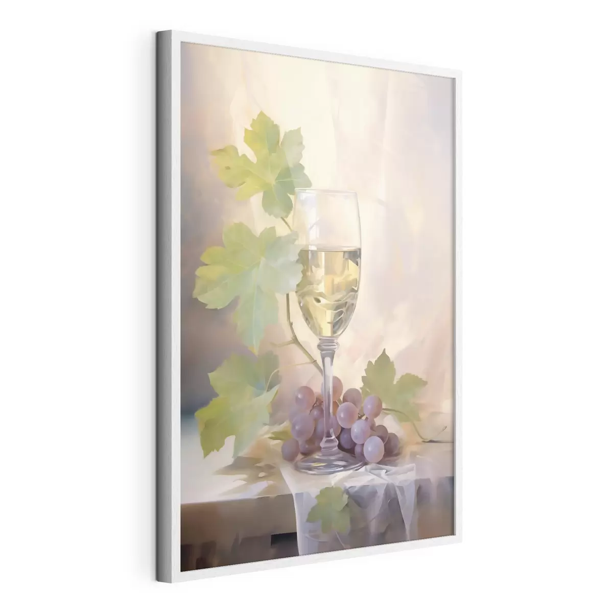 Poster Una copa de vino y uvas, pintura de imitación f51123