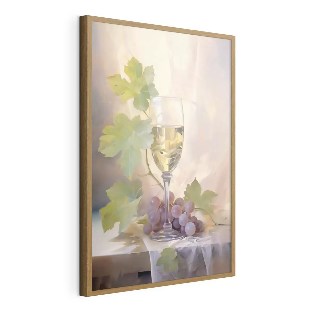 Poster Una copa de vino y uvas, pintura de imitación f51123