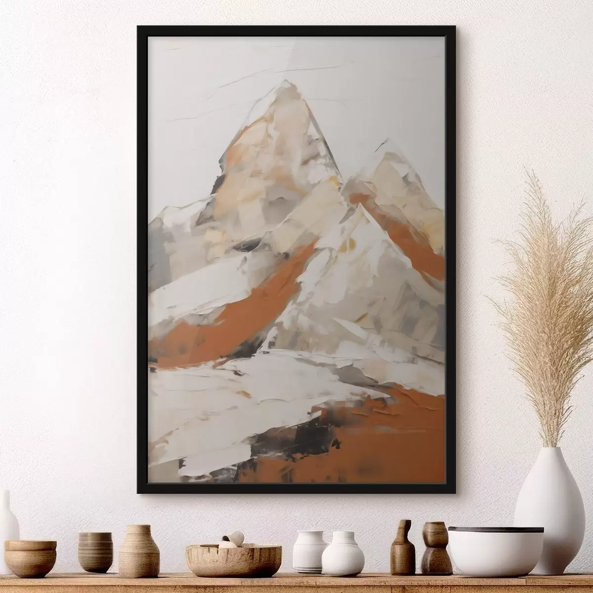Poster Montañas abstractas, imitación de un cuadro f51126