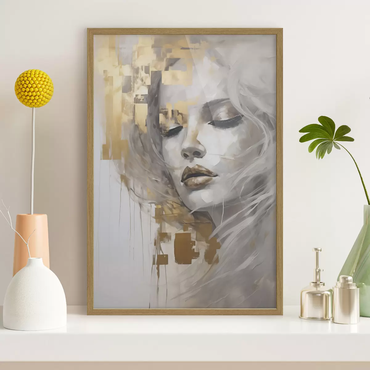 Poster Retrato abstracto de una joven, inspirado en un cuadro f51130