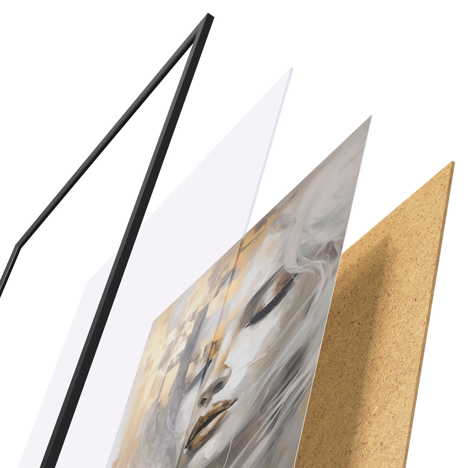 Poster Retrato abstracto de una joven, inspirado en un cuadro f51130