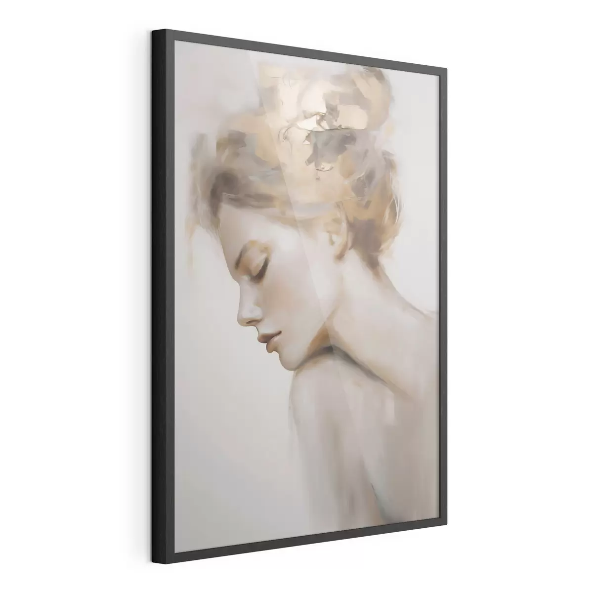 Poster Retrato de una niña con los ojos cerrados f51133
