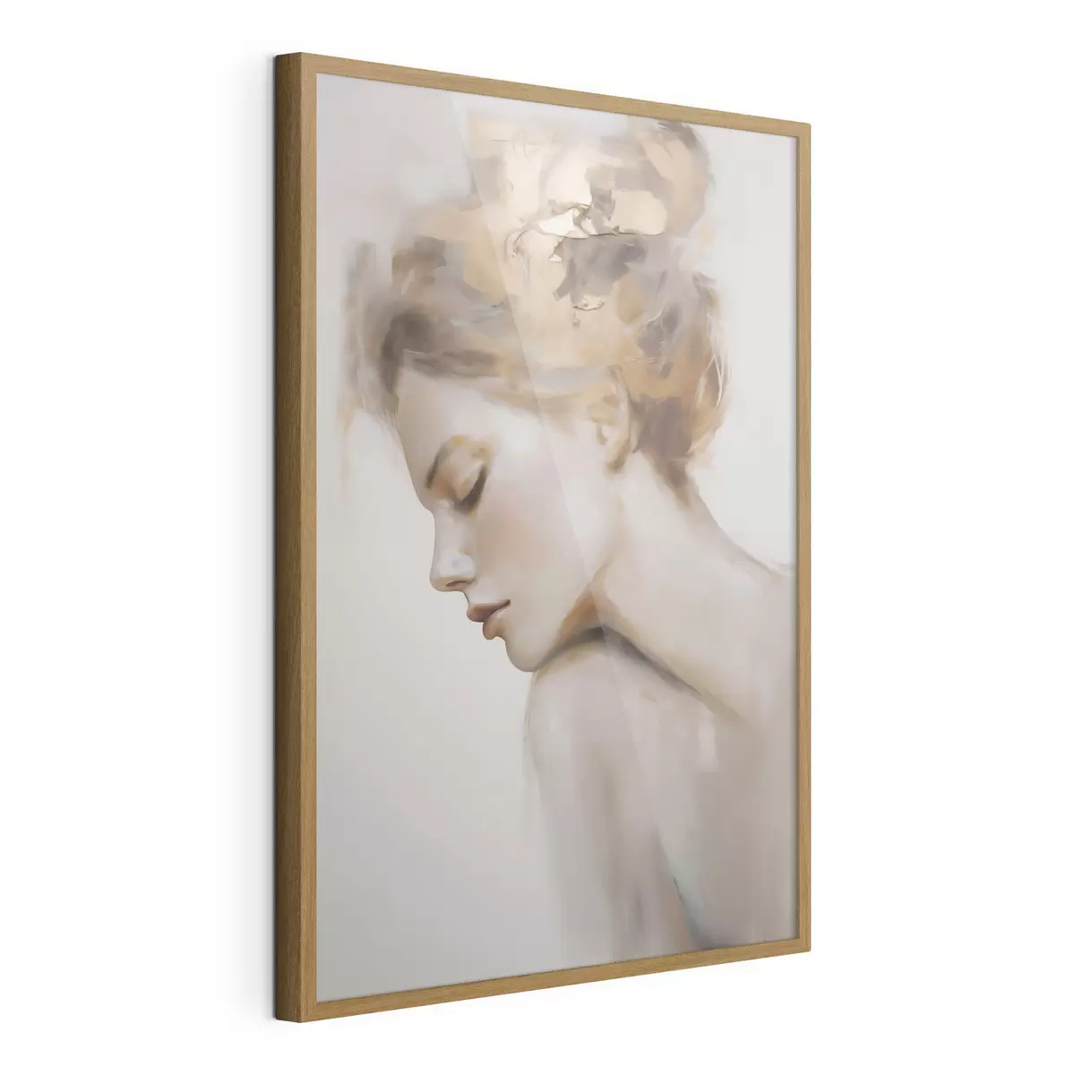 Poster Retrato de una niña con los ojos cerrados f51133