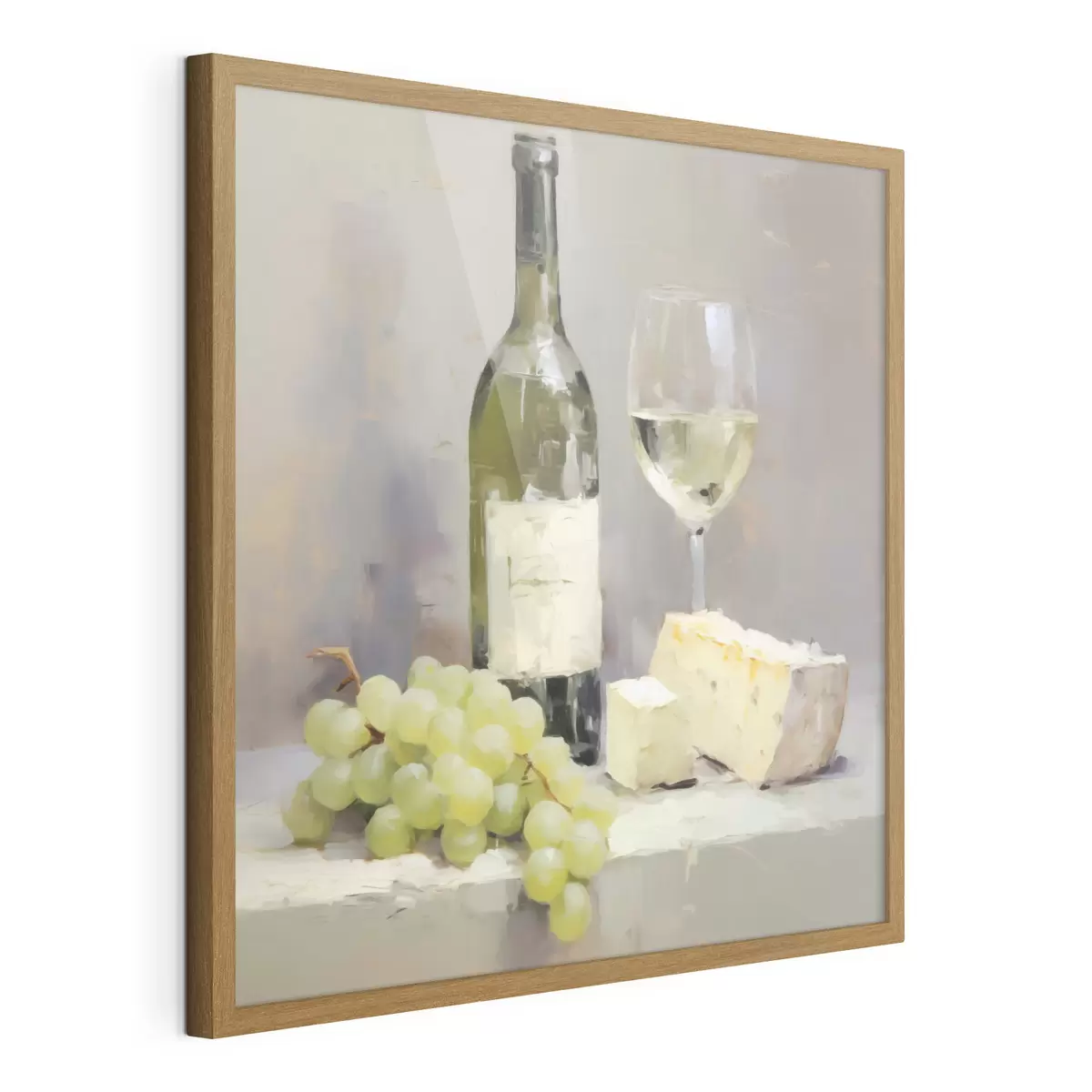 Poster Una botella de vino y unas uvas, una imitación de un cuadro f51135